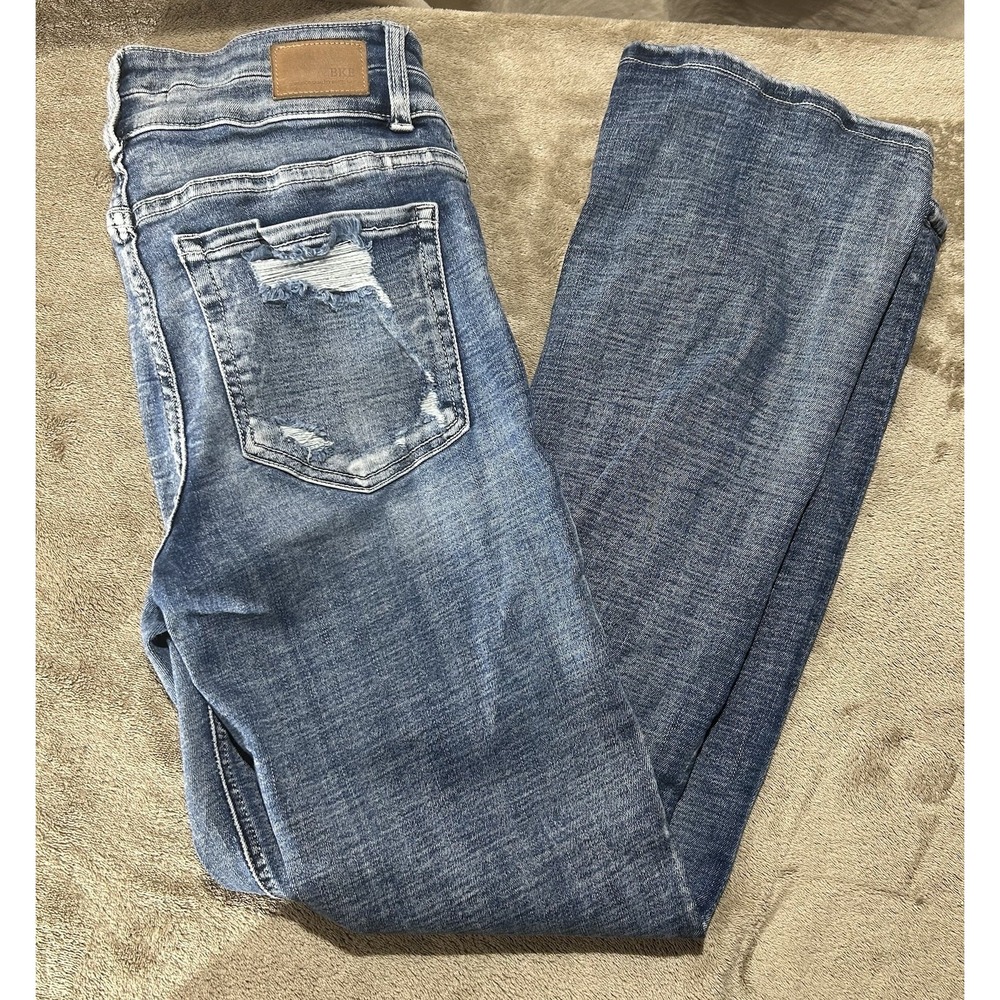 BKE Denim Stella Mid Rise Slim Fit Bootcut Jeans Womens 28 x 31.5 Medium Wash